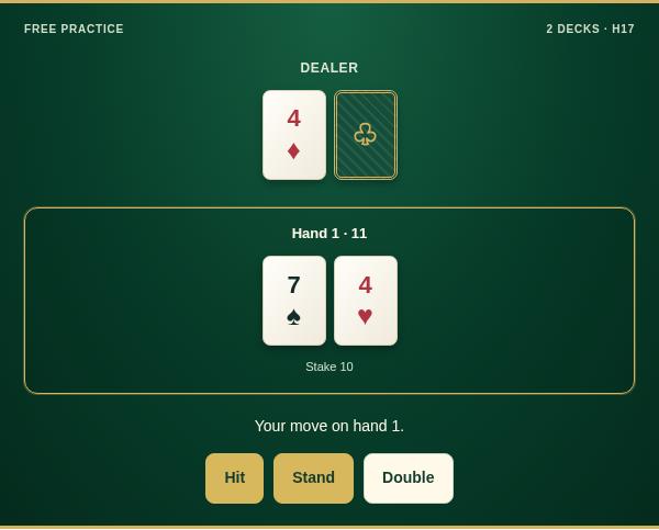 Vegas Downtown practice game screenshot